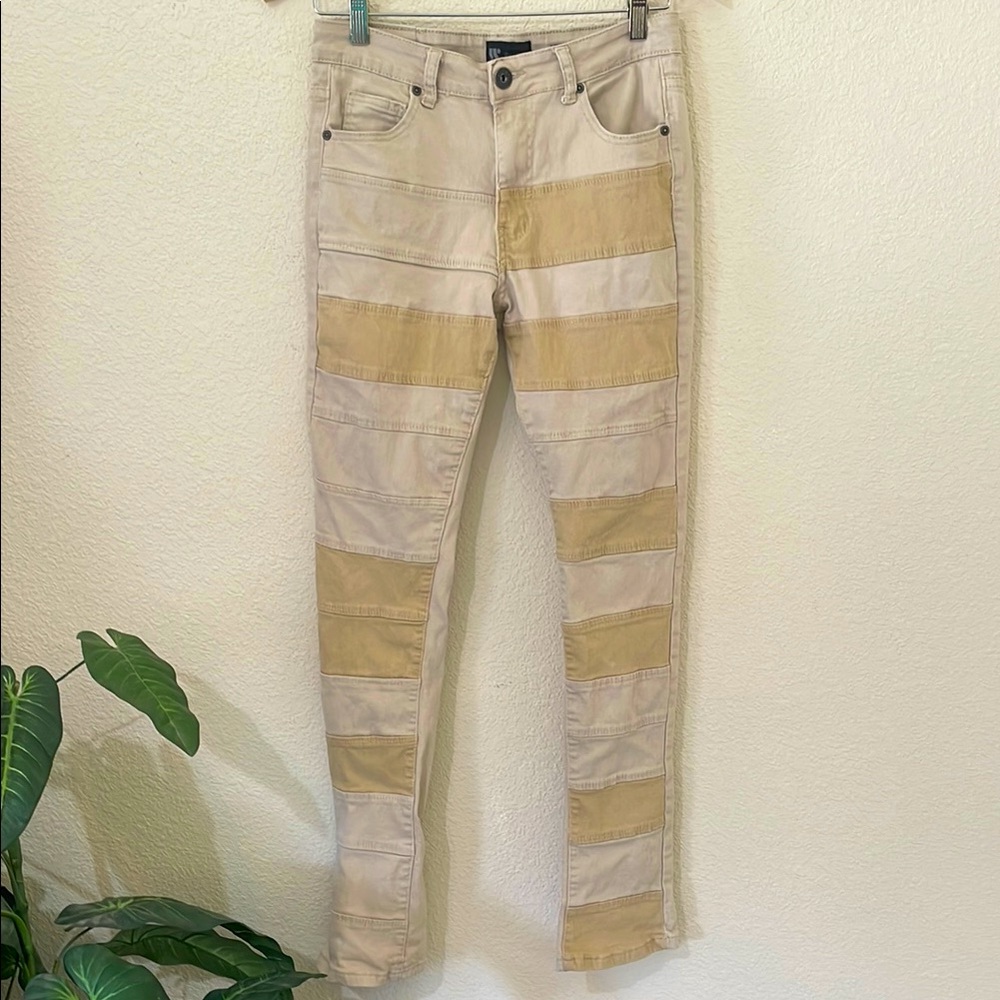 Waimea Stacked Fit Cream Color Block Jeans Boy’s Size 20